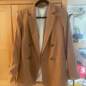 Brown linen h and m blazer